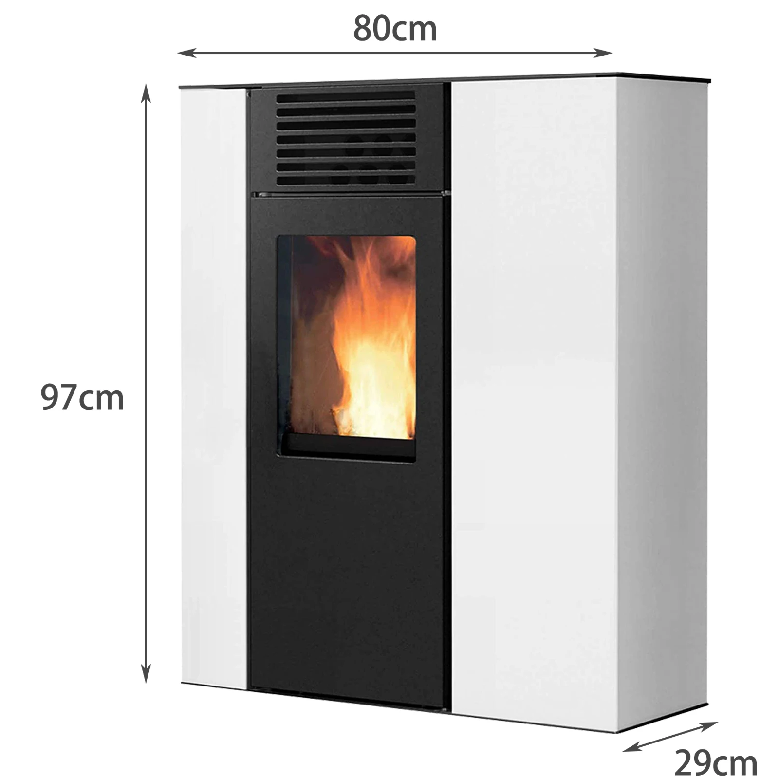 LEMO Pellet Stove Heater fireplace Pellet heating adjustment level A + ecological mode 10KW