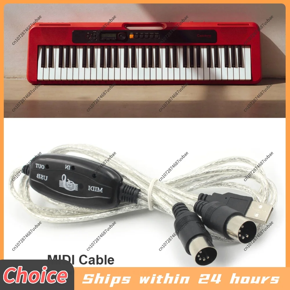 Professional MIDI Cable USB IN-OUT PC to Music Electronic Keyboard Adapter Cord Musical Enjoyable Instrument Supplies
