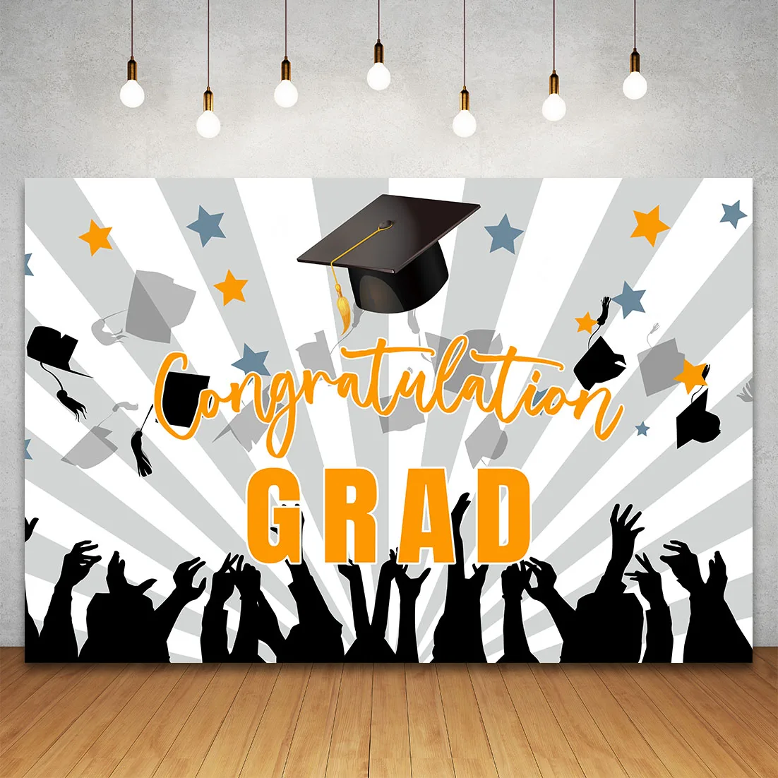 Graduation Class of 2024 Backdrop for Prom Party Wall Glitter Balloons Congrats Grad Party Photography Background Photo Studio