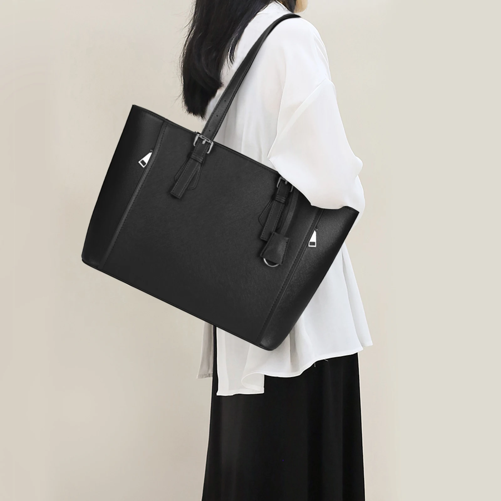 

Shoulder Bag for Women Large Capacity Vegan Leather Fashion Classic Tote Bag Top Handle Handbags for Travel Business