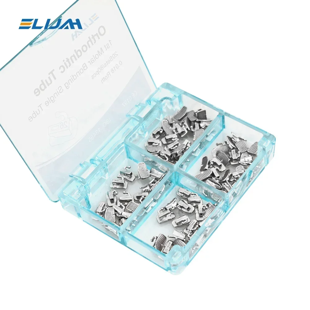 ELIJAH Dentists Orthodontic Buccal Tube Non-Convertible 0.018 MBT Roth Edgewise Buccal Tube 80Pcs/20Sets Orthodontic materials