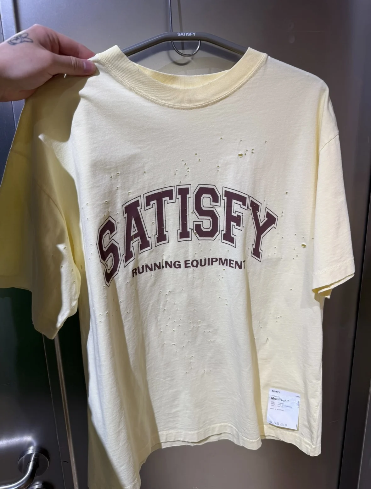 Satisfy 26ss Distressed Lettering Short-Sleeve Vest T-Shirt