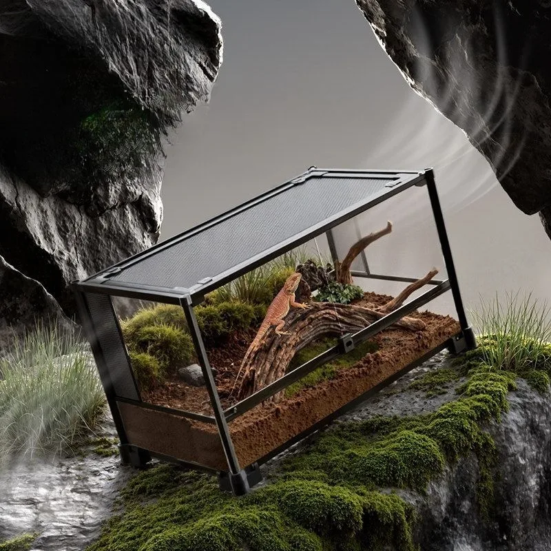 Large superimposed double-layer palace guard lizard turtle snake feeding box glass thermal insulation ecological tank
