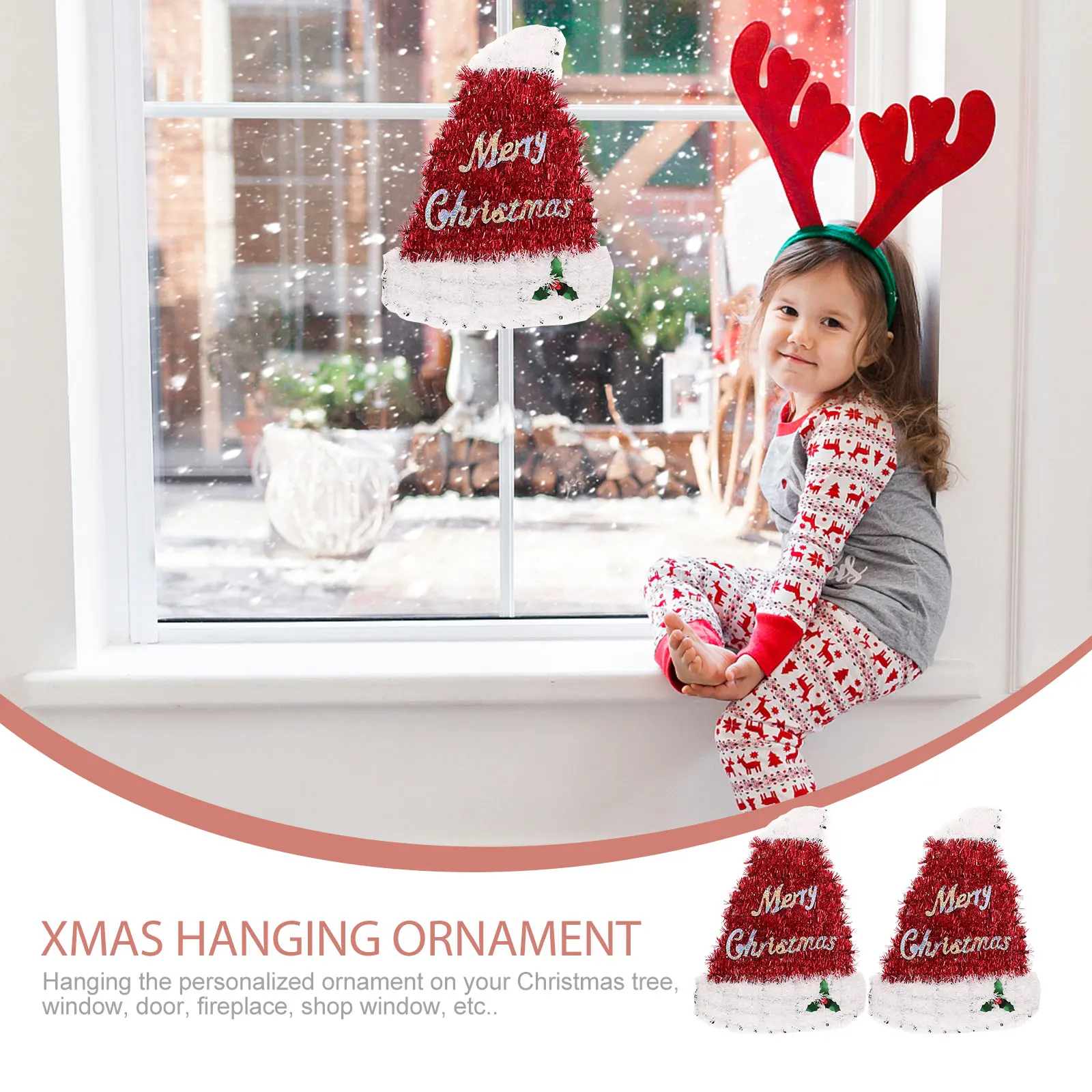 

2 Pcs Flower Siding Parts Christmas Decoration Tree Ornaments Xmas Mini Decorations