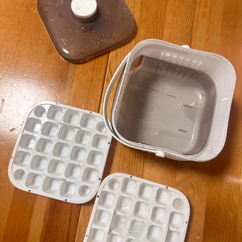 2026 25/50-Cube Ice Cube Maker with Easy Press Cap Large Capacity Double-layer Ice Storage Box Food-grade Reusable Home Ice Tray