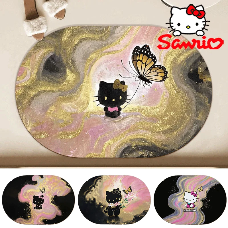 Sanrio Hello Kitty диатомовые грязевые ковры модный домашний противоскользящий входной коврик для кухни, ванной комнаты, противоскользящий впитывающий быстросохнущий коврик