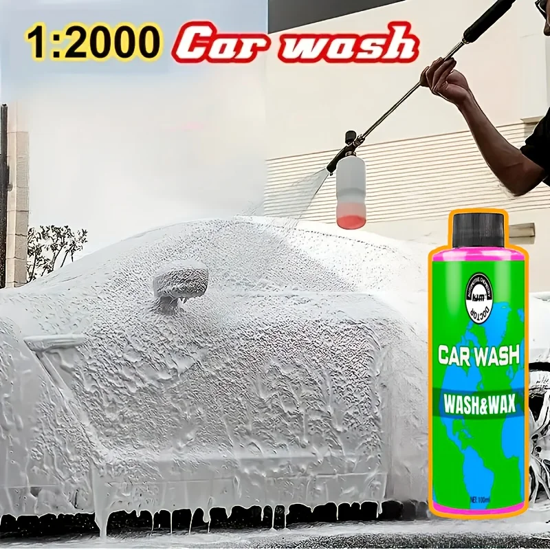 شمع غسيل السيارات المركز 100 مل - تركيبة قلوية عالمية، تخفيف 1:2000، محسن عالي الطاقة ونظيف وملمع لجميع السيارات