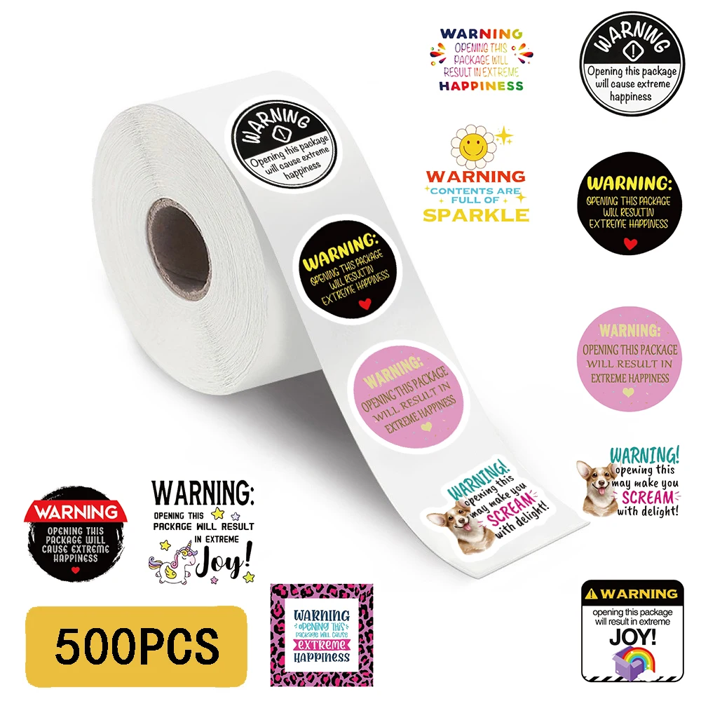 500PCS Warnung Aufkleber Rolle Aufkleber Motorrad Motivation Laptop Wort Lustige Warnung Dekorative Student Schreibwaren Aufkleber