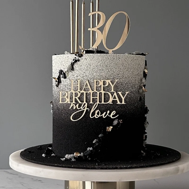 3 piezas de decoración superior de pastel de cristal de feliz cumpleaños, decoración superior de pastel con gráfico de letras modernas, adecuada para fiesta de cumpleaños