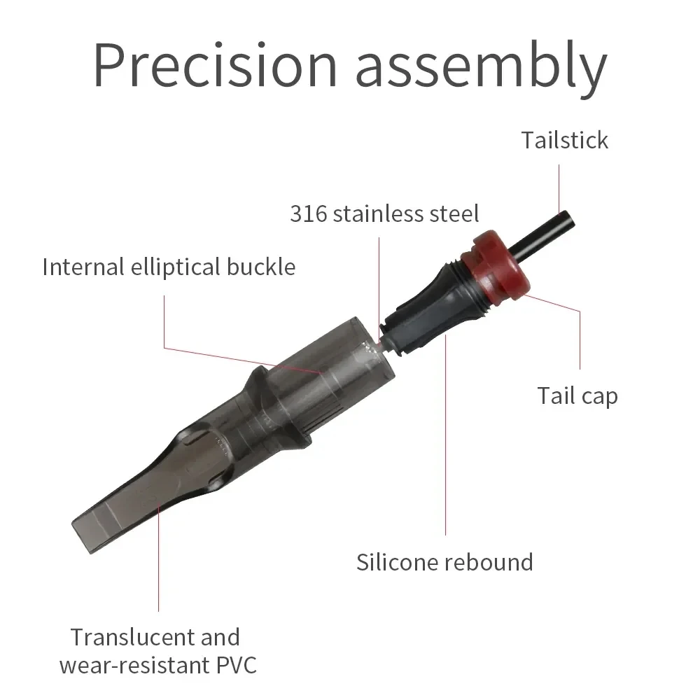 FKS-cartucho de tatuaje desechable, agujas esterilizadas de seguridad para máquinas de tatuaje, agarres, 20 unidades por lote