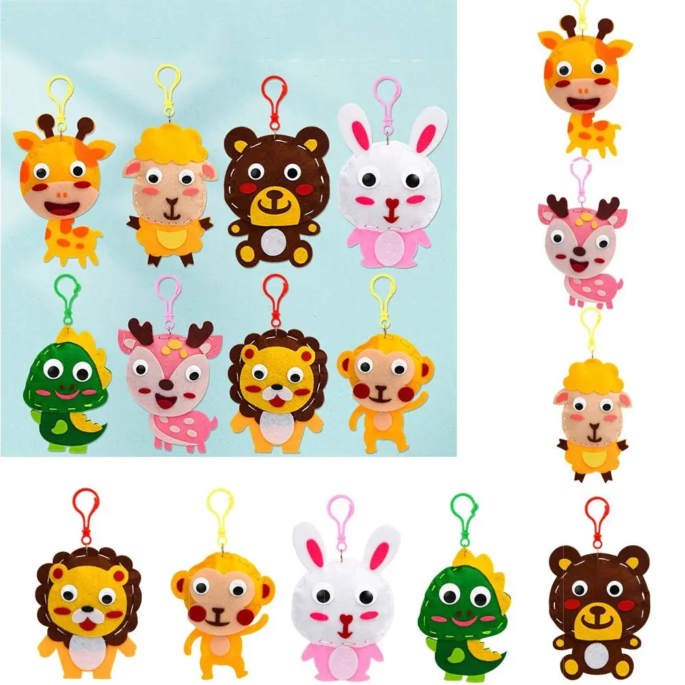 Montessori Toy Baby DIY Animal Pendants Non-woven Cartoon Animal Keychain Material Package Charms Handicrafts Arts Crafts