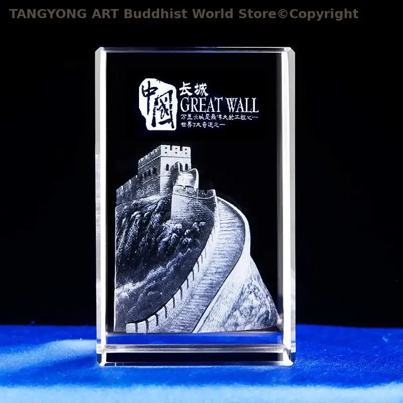 أعلى الحرفية زخرفة كريستال نحت الجدار العظيم بيجينغ تيان رجل كريستال زخرفة الصين المبنى الشهير هدية جيدة