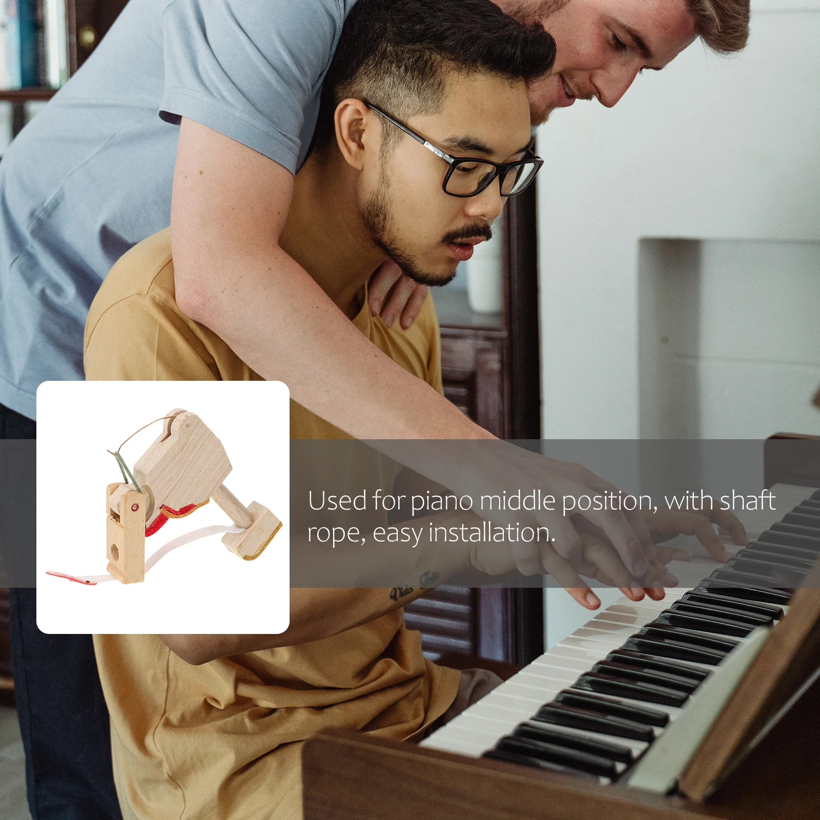 

2Pcs Piano Keyboard Repair Parts High-Grade Wooden Whippen for Upright Pianos Non-Scratch Surface Long Service Life Piano Tuning