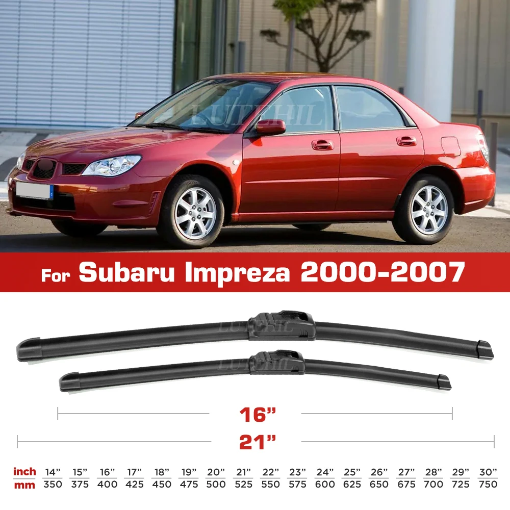 ممسحة لسوبارو امبريزا GD GG 2000-2007 2001 2002 2003 2004 2005 شفرات أمامية للزجاج الأمامي فرشاة نافذة 21 "+16"