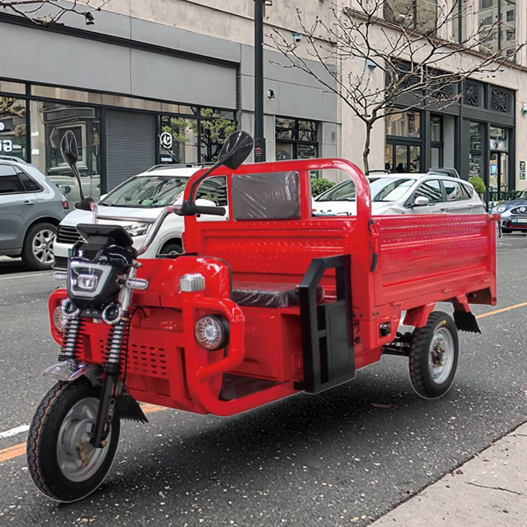 New 1000W 3-Wheel Electric Cargo Tricycle 60V Power 400kg Payload Capacity Steel Material Open/Closed