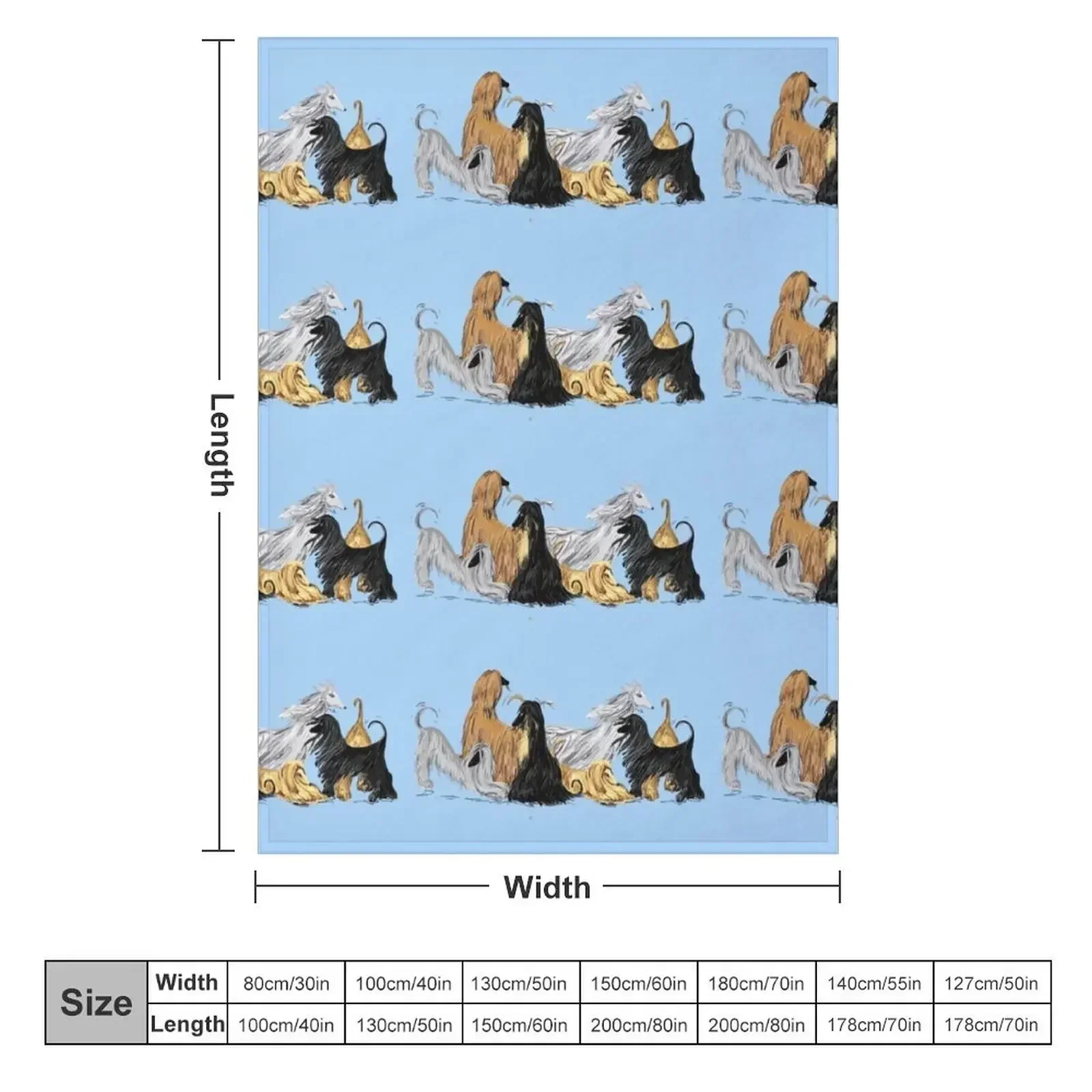 Afghan hounds, on blue Throw Blanket sofa bed Camping Luxury Designer heavy to sleep Blankets