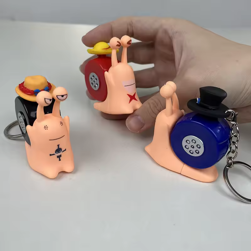 Anime One Piece Den Den Mushi Model Toys Cartoon Luffy Sabo Ace Snail Shaped Phone Can Sound Recording Toys for Children Gifts - Image 3