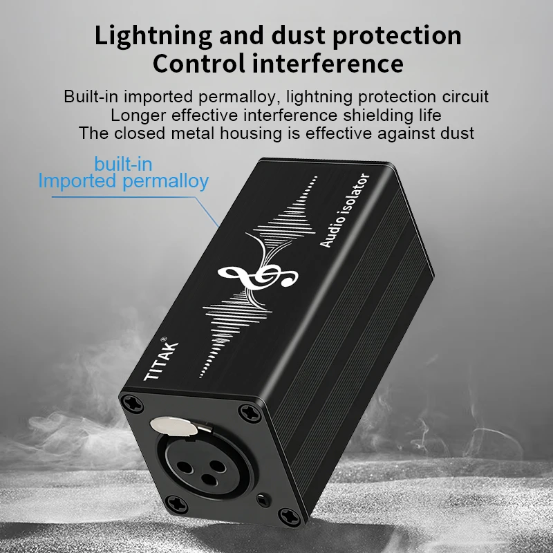 1Pcs TITAK Professional XLR Audio Noise Isolator Eliminate Buzz Hum for Live Band DJ Performance Stage Audio System