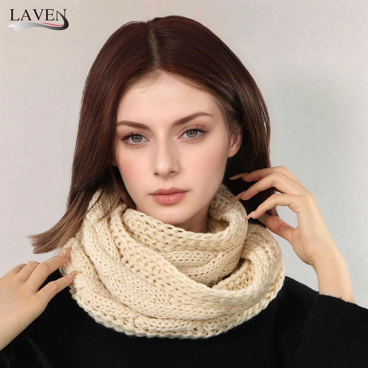 الدافئة دائرة حلقة وشاح جديد الشتاء محبوك حلقة وشاح امرأة الرجال سميكة الرقبة أدفأ منديل بلون الخمار الأوشحة