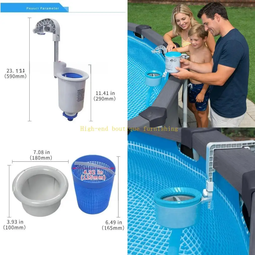 

L9NB Swimming Pool Skimmer Includes Removable Basket For Convenient Use