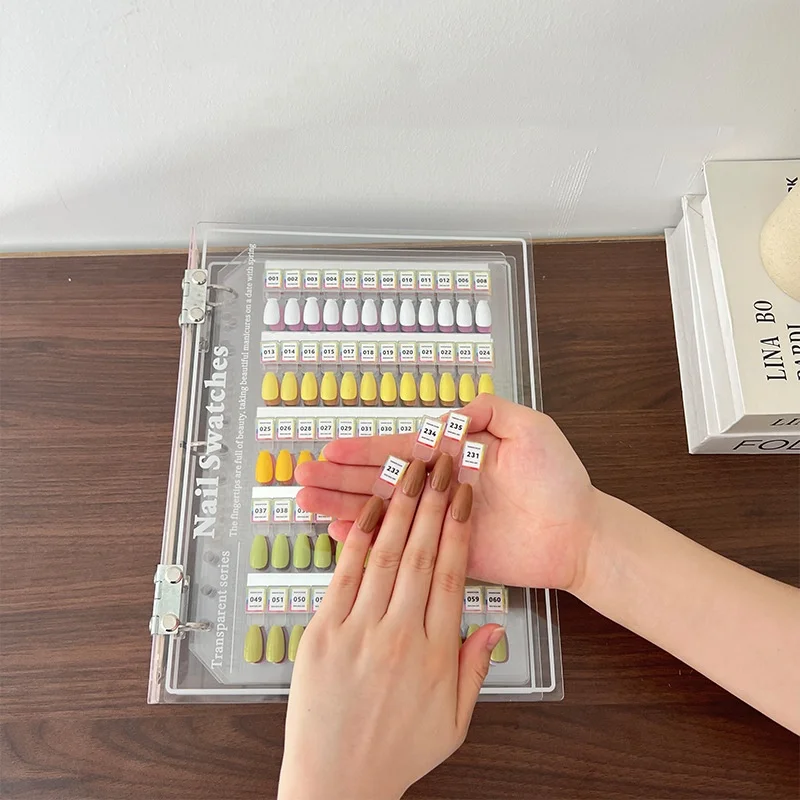 120/180/240 Colors Fake Nails Tips Swatches Book Magnetic Nail Art Polish Sample Display Manicure Book Wearing Color Card