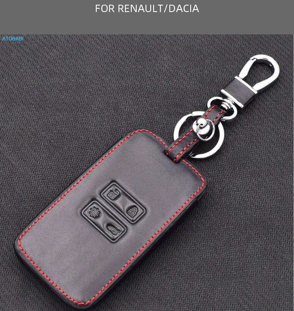 Leder Auto Schlüssel Abdeckung Tasche Für Renault Captur Koleos Kadjar Arkana Megane Clio Dacia Duster Sandero Stepway Fernbedienung Fob Shell Fall – Detail 2