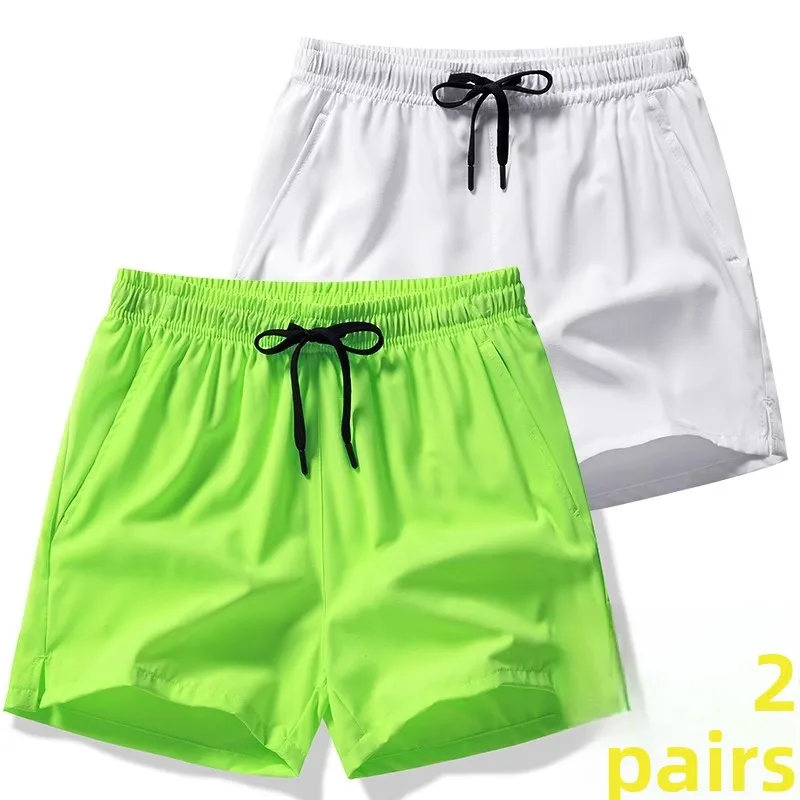 

High Elastic Breathable Zipper Tee-Quarter orts Men's Summer Loose Ice Silk Casual Qui Dry Running Sports Pants