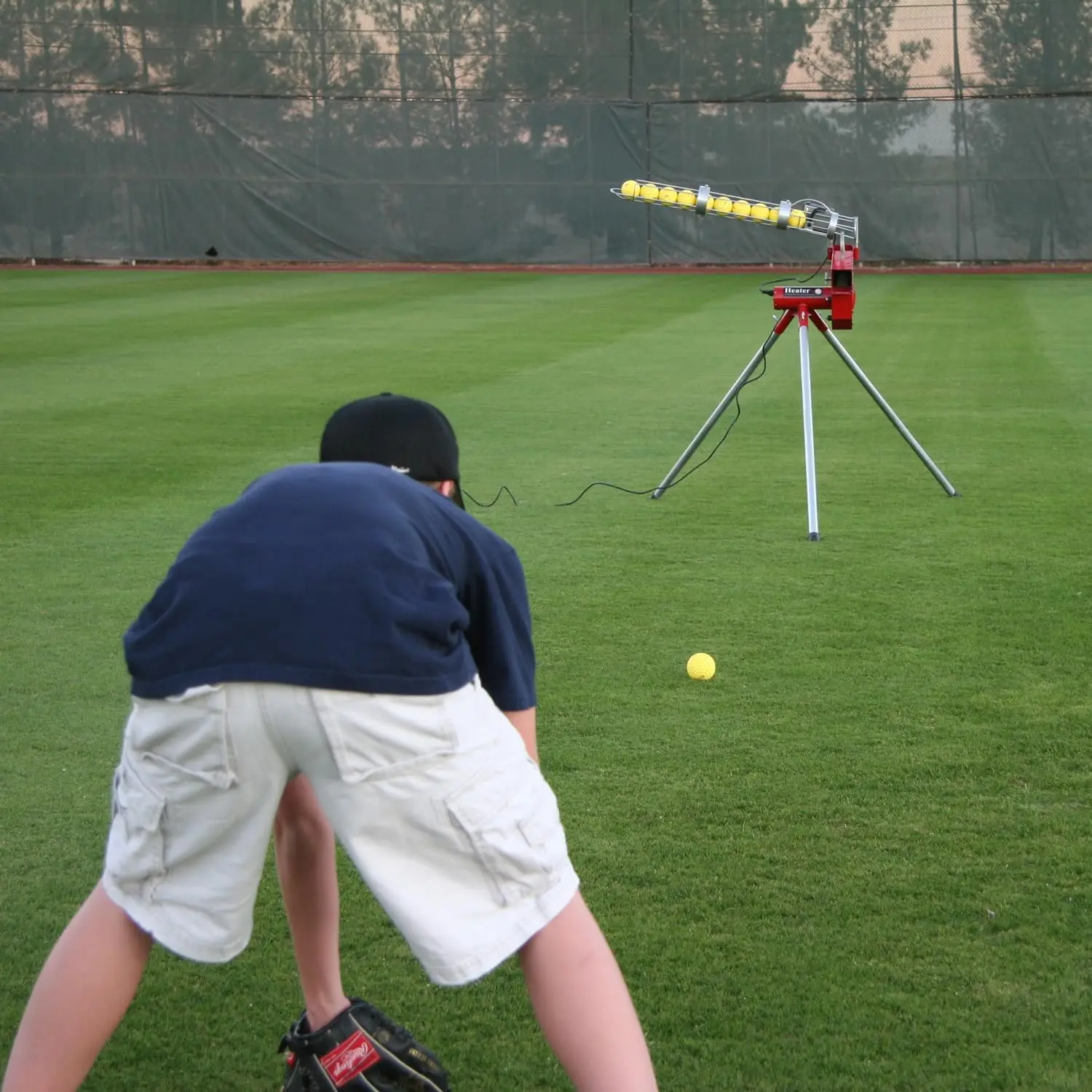 Macchina per Pitching da Baseball per impieghi gravosi con mangiatoia per palline Bonus-macchina per Pitching accurata e regolabile per bambini, adolescenti e adulti