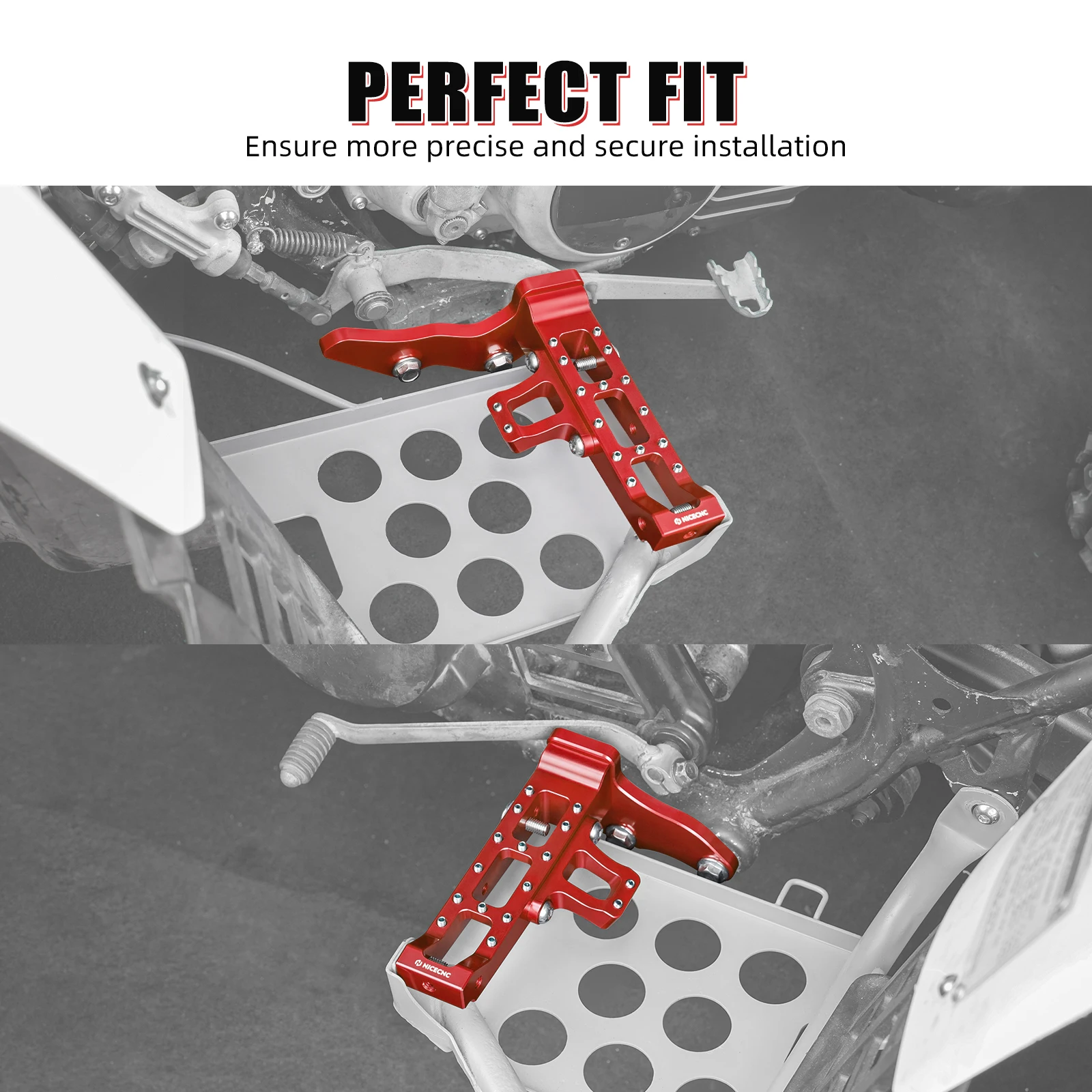NICECNC For Yamaha Banshee 350 1987-2006 ATV Extended Wider Foot Pegs Aluminum Anti-Slip Replace 3GG-27411-01-00 3GG-27421-01-00