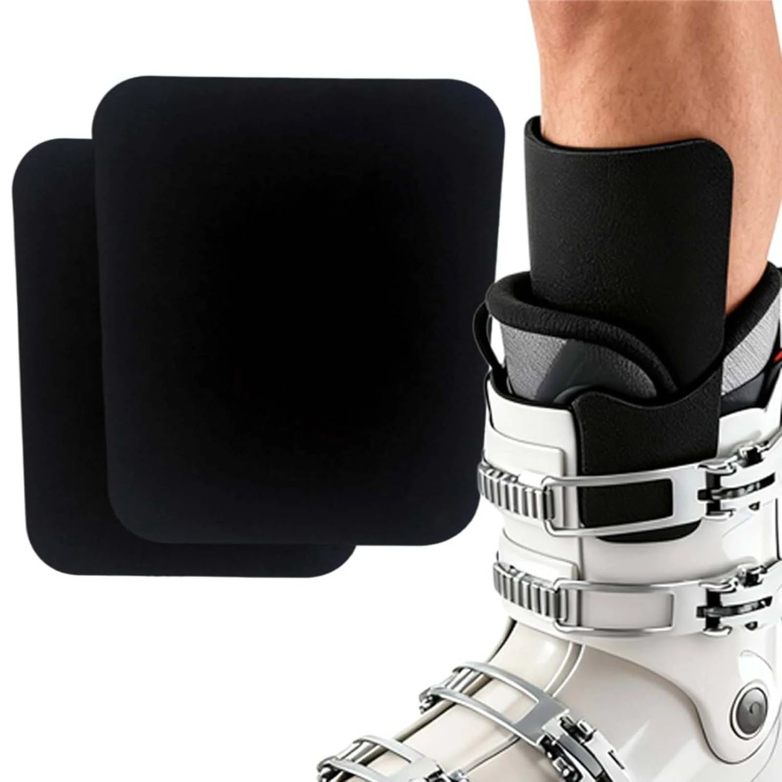 2 Pieces Ski Boot Foam Inserts Flexible Cut-to-Fit Ski Boot Pad Cuttable Foam Shin Guards Friction-Reducing for Skiers