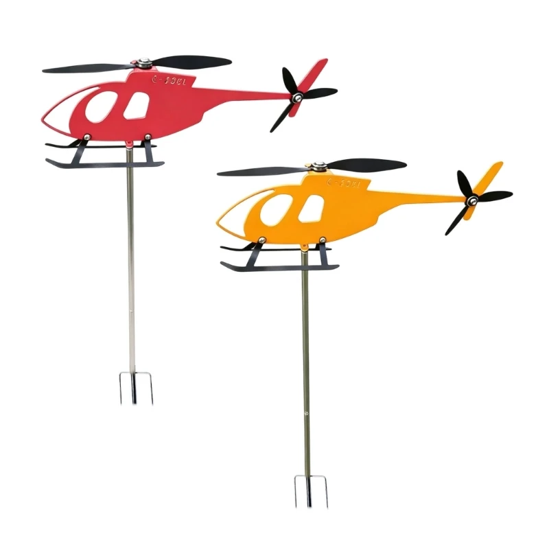 Pack Of 1 Iron Lawn Art For Outdoor Space With Aviation Design In Red Or Yellow B03E