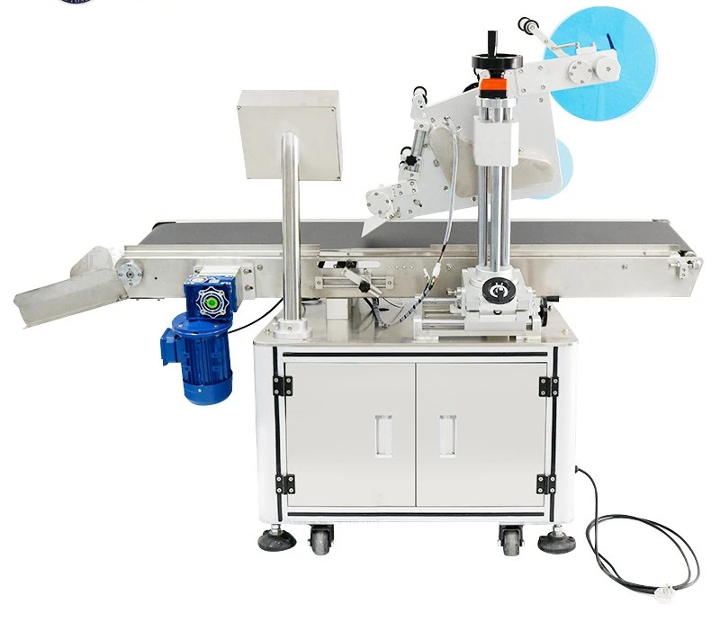 Automatic plane labeling machine Vertical self-adhesive label carton packaging box Color box with coding machine