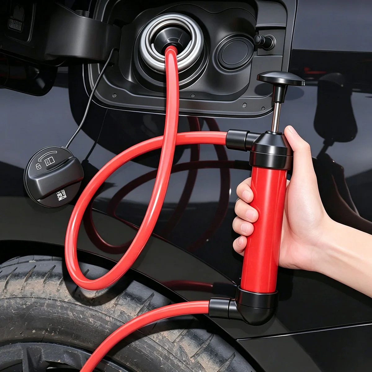 Portable Manual Oil Pump Hand Siphon Tube Liquid Gas Transfer Tool for Car Motorcycle Truck Petrol Diesel Water Extraction