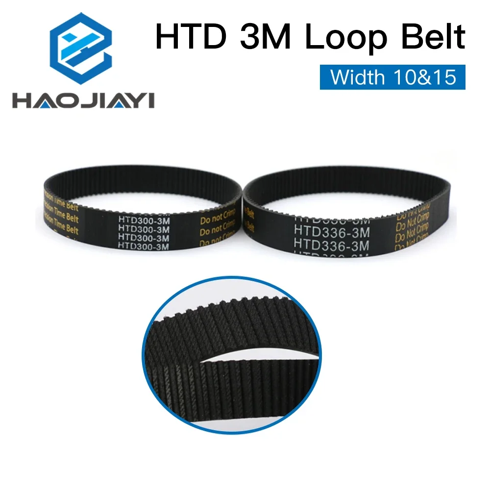 HTD 3M Closed Loop Belt Rubber Timing Belt Various Transmission for CO2 Laser Engraving Cutting Machine / 3D Printer