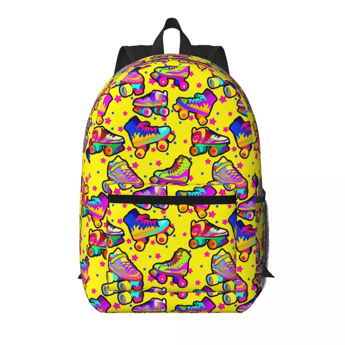 Colorful Graffiti Roller Skate Themed Student Backpack School Bag Hiking Travel Daypack for Boys Girls Bookbag Shoulder Bags