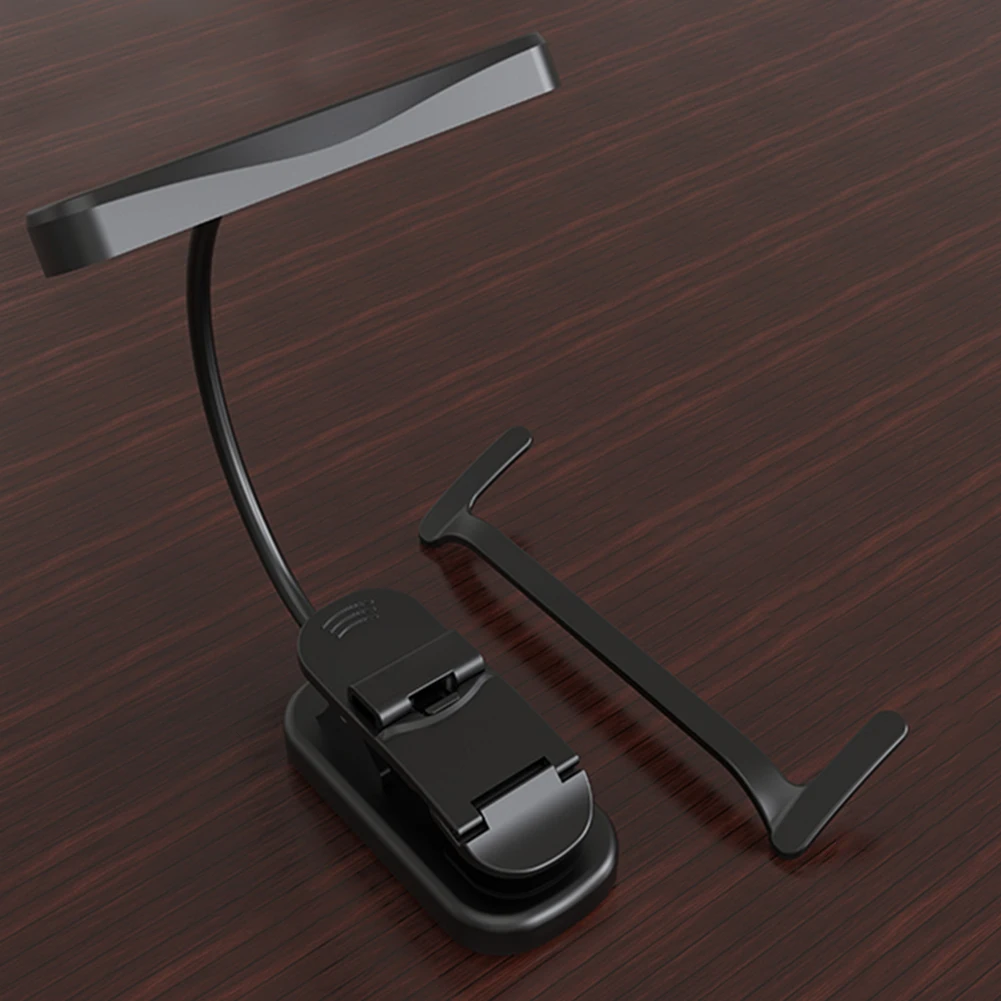 LED Clip On Reading Light with Flexible Neck Bedside Night Light Touch Stepless Dimming Clip On Book Lamp for Piano Sheet Music