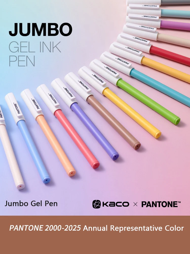 KACO x PANTONE Gel Pens,28 Full Colors Annual Representative Color 0.5 Black Durable Writing High Capacity Signature Pens Kawaii