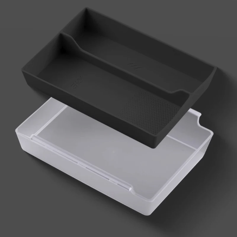 For ZEEKR 7X 24-25 Center Console Double-deck Storage Box ABS with Silicone Pad Car Modified Accessories