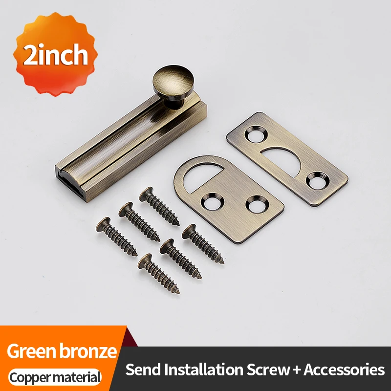 2/3/4/6/8inch All-Copper Bolts Latch Surface Mounted Door Lock Strong For Home Hardware Gate Safety Sliding Locks Door Bolt