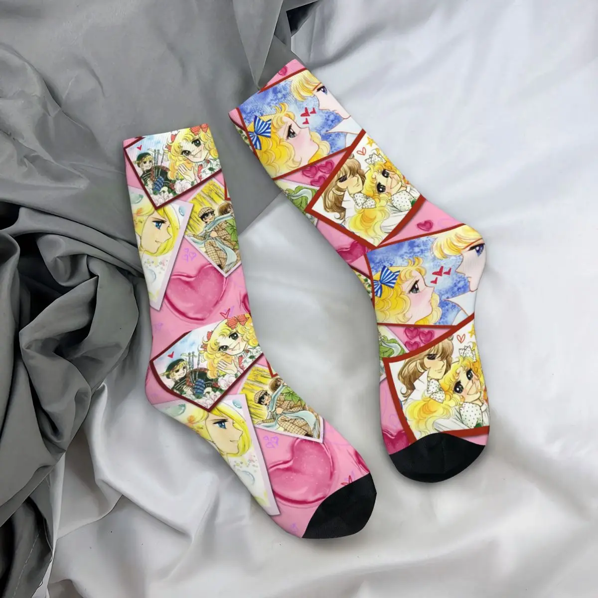 Candy Candy Anime Collage calzini uomo donna divertente Happy Kawaii Cute Girl Socks Crazy primavera estate autunno inverno calzini regalo