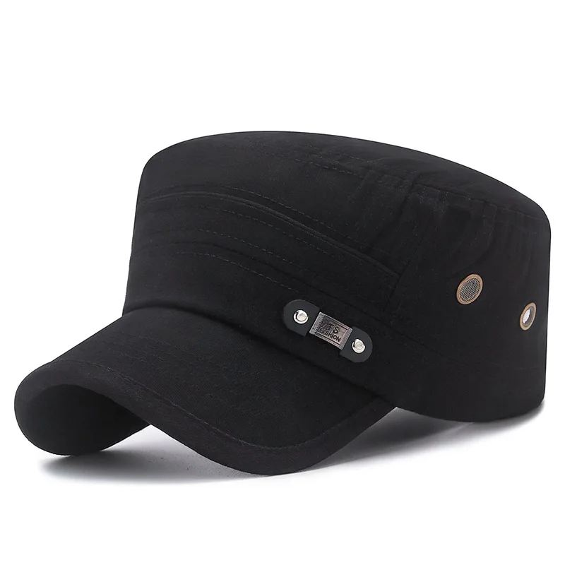 Cotton breathable FS standard flat top hat for outdoor leisure, mature middle-aged sun visor hat