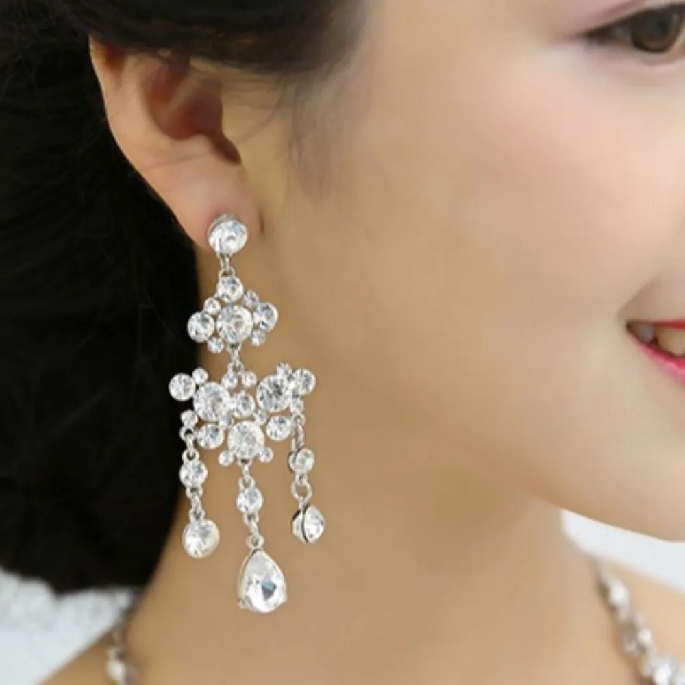 

Crystal Women's Wedding Jewelry Set Rhinestone Earrings Greek Goddess Jewelry Kit Bridal Necklace Rhinestone Jewelry Set