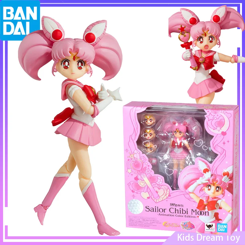 

Bandai In Stock Original S.H.Figuarts Sailor Moon Anime Figure Sailor Chibi Moon Animation Color Action Figure Toys For Kid Gift