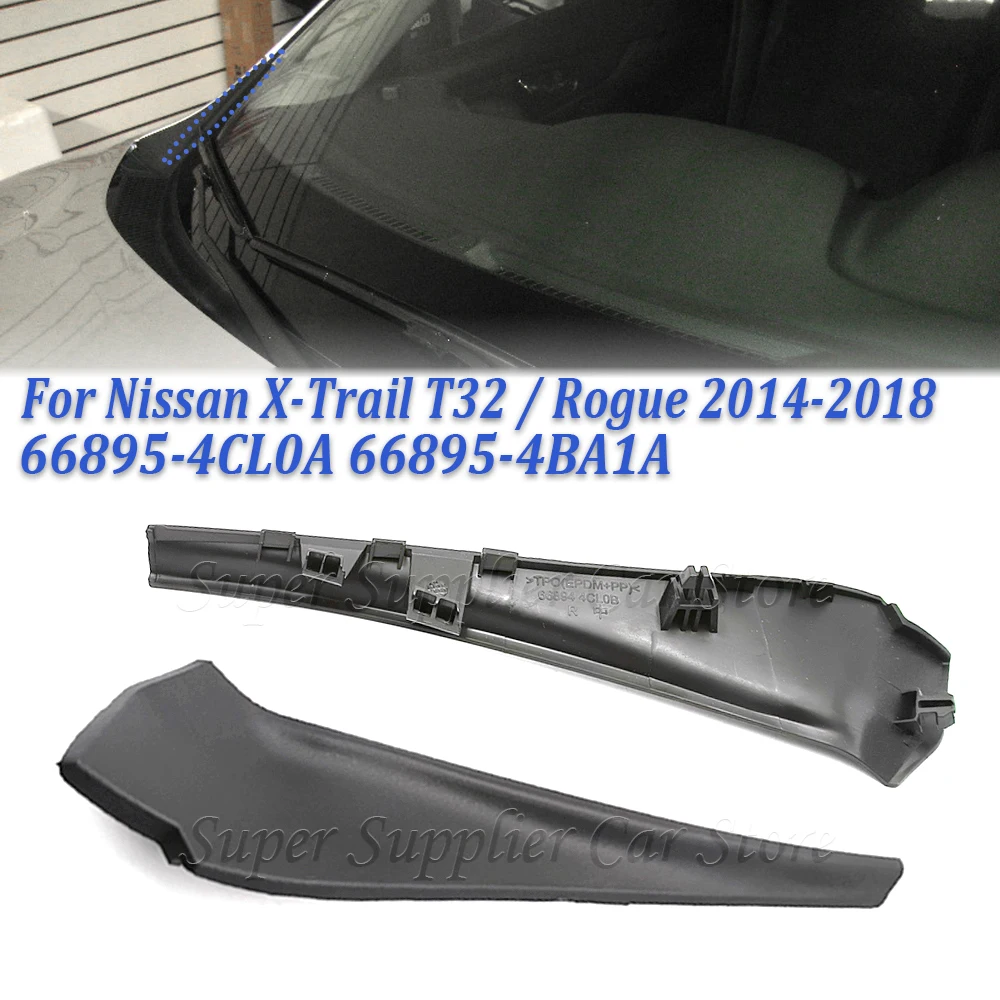 Car Front Windshield Wiper Side Extension Trim Cover 66895-4CL0A 66895-4BA1A Front Fender Cocer For Nissan Rogue 2014-2020