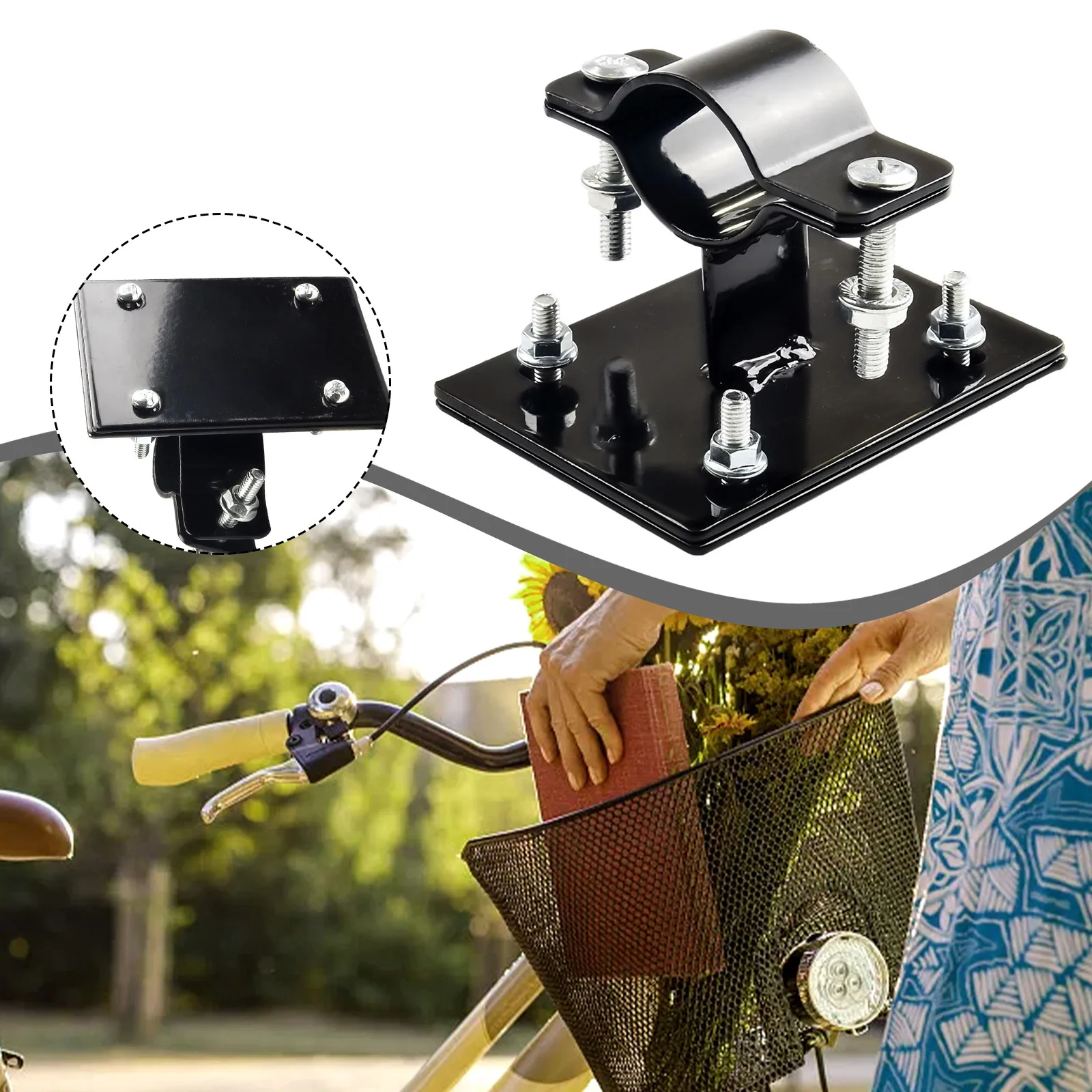 

Bicycle Basket Fixed Holder Mount Fixing Bracket L Type Fixed Holder For Scooter E-bike Support Bracket Accessory