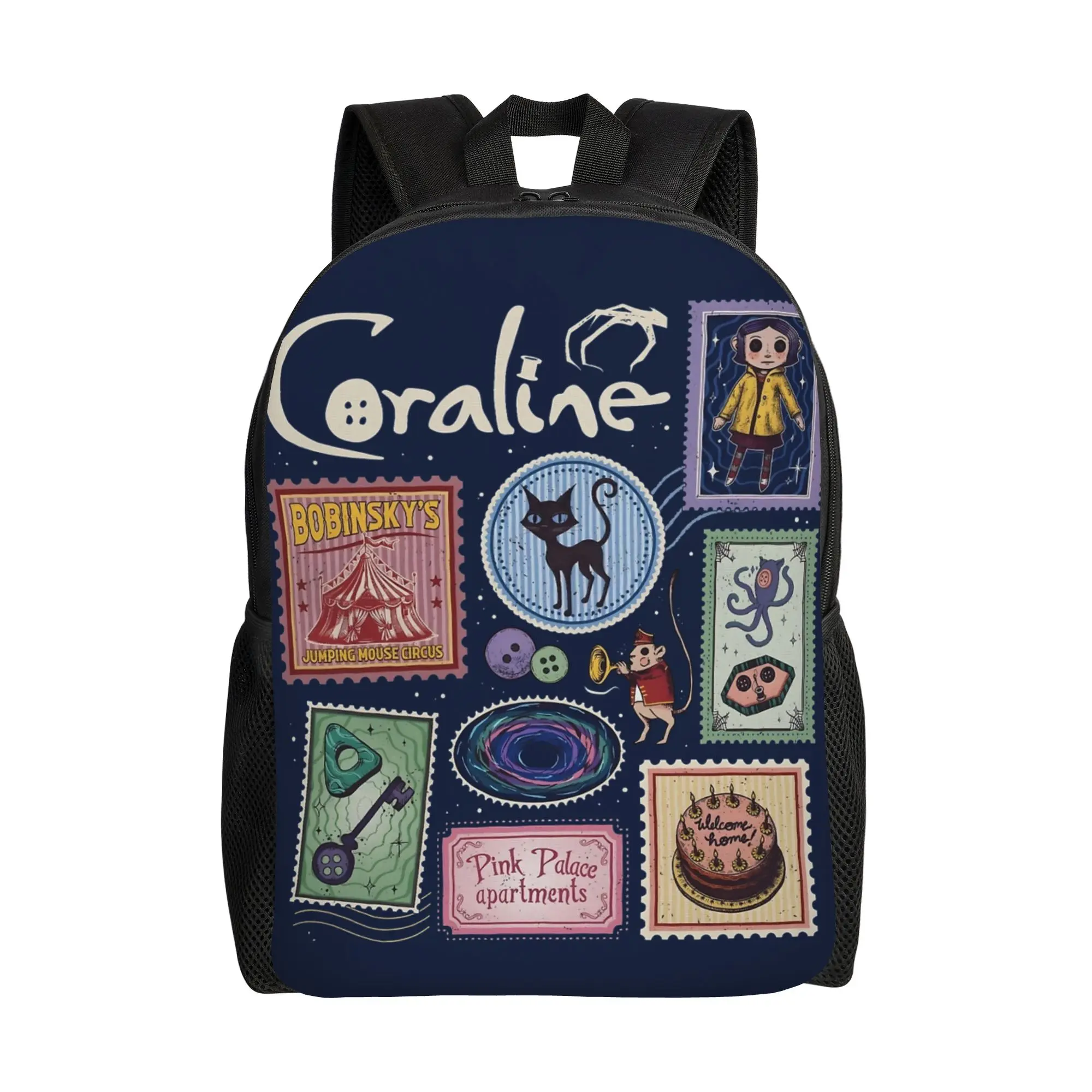 

Coraline Backpack for Men Women Casual High School Work Daypack Laptop Computer Canvas Bags Outdoor