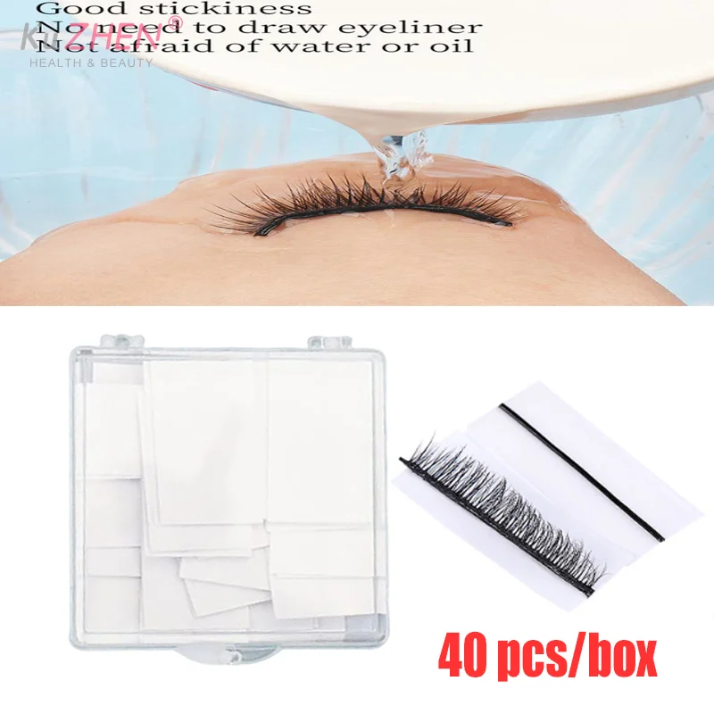 40pc Self Adhesive Eyelashes Strips Tape Waterproof Lash Glue Strip For Lash Cluster For Self-Adhesive Eyelashes Pad Replacement