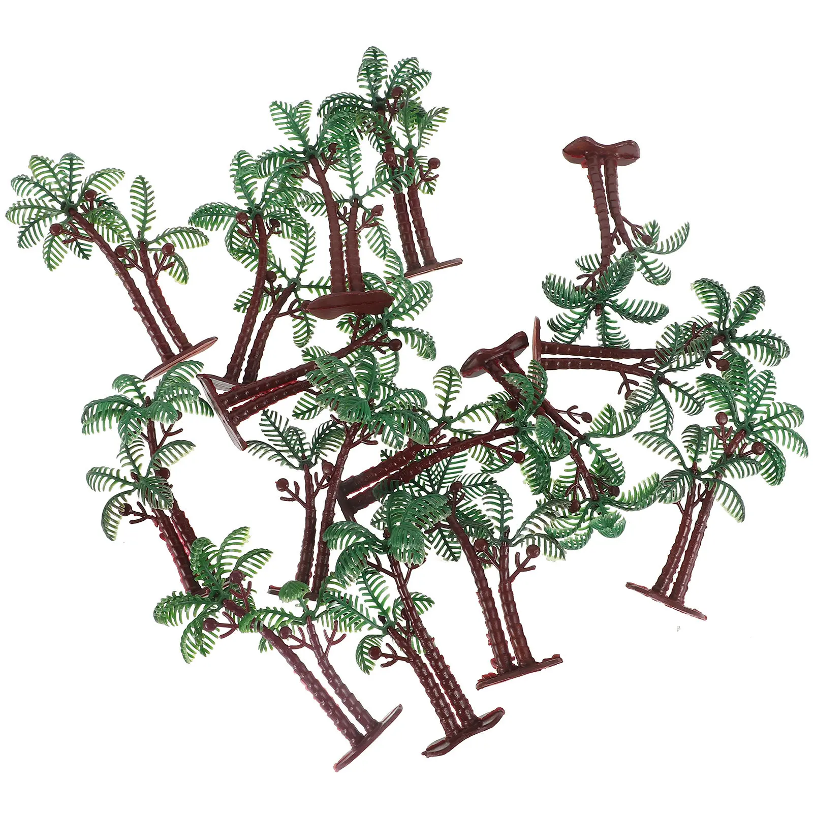 15Pcs 8Cm Plastic Coconut Tree Decor for Micro Landscape DIY Terrarium Fish Tank Aquarium Garden Mini Artificial Palm Tree