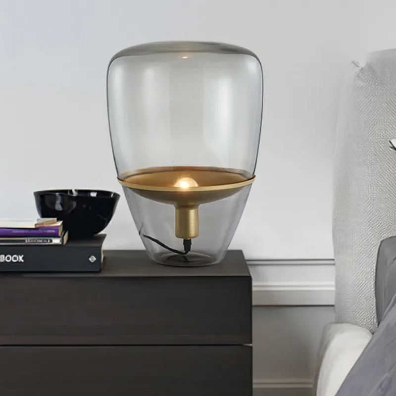 

European modern glass creative art living room bedside coffee table model room personality light luxury table lamp WF1026