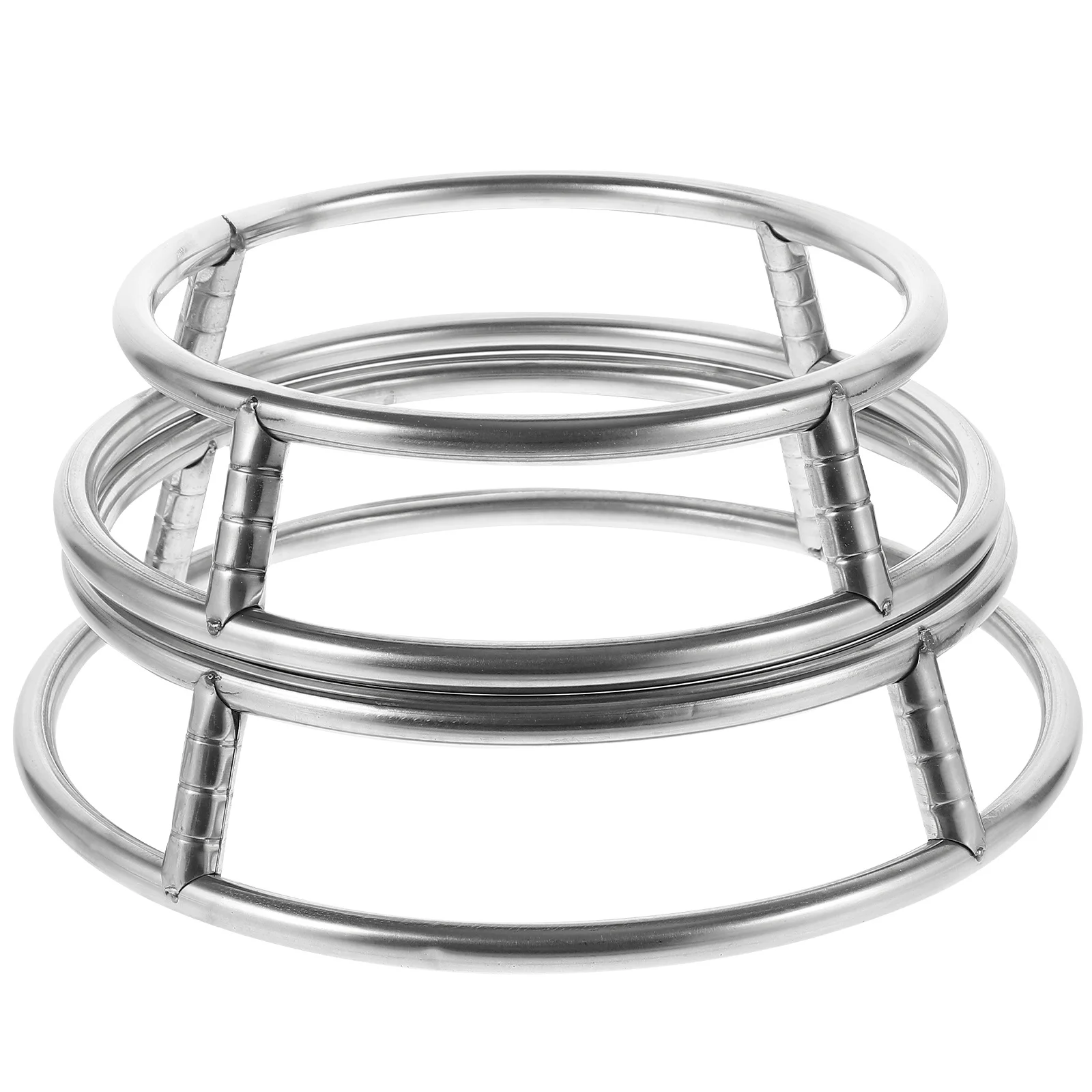 

2Pcs Round Pot Holder Stainless Steel Heat Insulation Rack Steaming Rack Kitchen Accessory Strong Bearing Capacity
